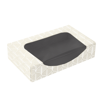 RÉCIPIENTS SUSHI+FÊNETRE 'THEPACK KINTSU' 230 + 15 PE G/M2 + OPP 19,7x12x4,5 CM BLANC/NOIRE CARTON ONDULÉ NANO-MICRO (400 UNITÉ)
