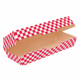 BOÎTES "PANINI" 'THEPACK FITIPALDI' 230 G/M2 26,5x12,2x7 CM ROUGE/NATUREL CARTON NANO-MICRO (300 UNITÉ)