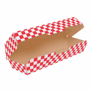 COQUILLES "HOT DOG" 'THEPACK FITIPALDI' 230 G/M2 23,2x9x6,3 CM ROUGE/NATUREL CARTON NANO-MICRO (450 UNITÉ)