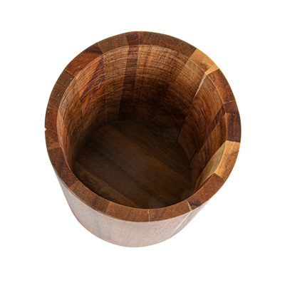 RÉCIPIENT ROND POUR COUVERTS  Ø11,5x16 CM NATUREL BOIS (1 UNITÉ) – Image 3