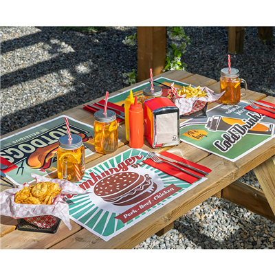 SETS DE TABLE 'VINTAGE - FAST FOOD'  70 G/M2 31x43 CM QUADRICHROMIE CELLULOSE (2000 UNITÉ) – Image 6