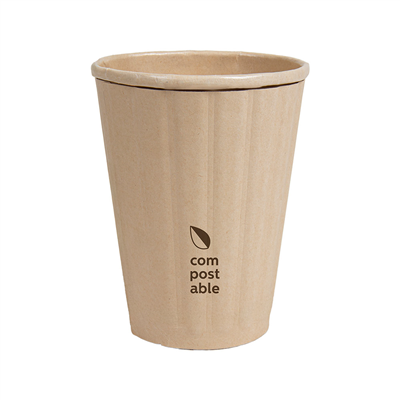 GOBELETS BOISSONS CHAUDES DOUBLE PAROI  360 ML 328 + 210 G/M2 Ø9/6x11 CM NATUREL CARTON (1000 UNITÉ)