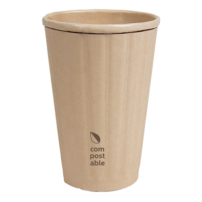 GOBELETS BOISSONS CHAUDES DOUBLE PAROI  480 ML 328 + 210 G/M2 Ø9/6x13,5 CM NATUREL CARTON (500 UNITÉ)