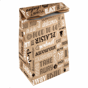 SACS SOS SANS ANSES 'PAROLE' 50+20 G/M2 22+12x31 CM NATUREL KRAFT + ALUMINIUM (250 UNITÉ)