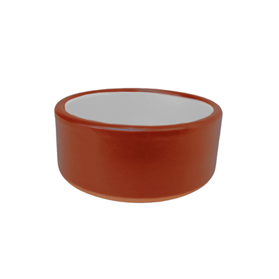 RÉCIPIENTS EN FAÏENCE 75 ML Ø 7,5x2,9 CM MARRON ROUGEATRE/BLANC CERAMIQUE (30 UNITÉ)