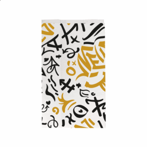 POCHETTES HAMBURGERS PFAS FREE 'GRAFFITI' 35 G/M2 14+7x22 CM BLANC PARCH.INGRAISSABLE (500 UNITÉ)