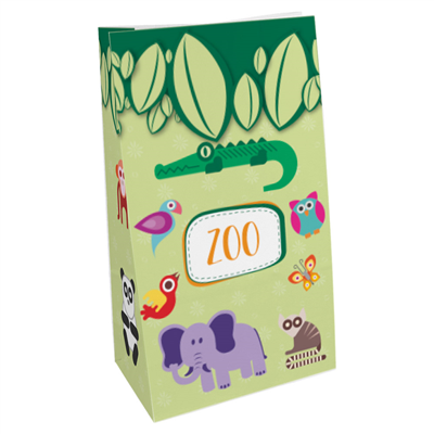 SACS SOS SANS ANSES 'ZOO' 70 G/M2 14+8x24 CM BLANC CELLULOSE (1000 UNITÉ)