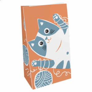SACS SOS SANS ANSES 'CAT'  70 G/M2 14+8x24 CM BLANC CELLULOSE (50 UNITÉ)