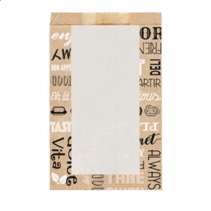 SACHETS AVEC FENÊTRE 'PAROLE' 38 G/M2 12+7x18 CM NATUREL PARCH.INGRAISSABLE+PAPIER CRISTAL (250 UNITÉ)
