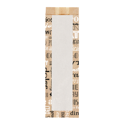 SACHETS AVEC FENÊTRE 'PAROLE' 38 G/M2 9+4,5x30 CM NATUREL PARCH.INGRAISSABLE+PAPIER CRISTAL (250 UNITÉ)