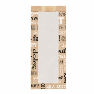 SACHETS AVEC FENÊTRE 'PAROLE'  38 G/M2 9+5x23 CM NATUREL PARCH.INGRAISSABLE+PAPIER CRISTAL (250 UNITÉ)