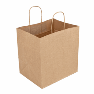 SACS SOS TRAITEUR AVEC ANSES  80 G/M2 22+15x22 CM NATUREL KRAFT (250 UNITÉ)