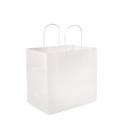SACS SOS LIVRAISON AVEC POIGNÉES  90 G/M2 28+18x25 CM BLANC CELLULOSE (250 UNITÉ)