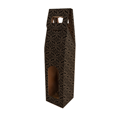 BOÎTES AVEC FENÊTRE 1 BOUTEILLE 'THEPACK BLOOM' 565 G/M2 9x9x38,5 CM NATUREL CARTON ONDULÉ MICROCANAL (100 UNITÉ)