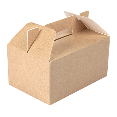 BOÎTES TRANSPORT DE REPAS 'THEPACK' 330 G/M2 30x18x30 CM NATUREL CARTON ONDULÉ MICROCANAL (100 UNITÉ)