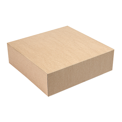 BOÎTES PATISSERIES SANS FENÊTRE 'THEPACK' 240 G/M2 20x20x5 CM NATUREL CARTON ONDULÉ NANO-MICRO (200 UNITÉ)