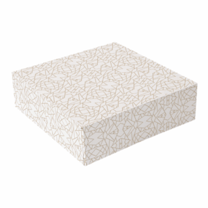 BOÎTES PATISSERIES SANS FENÊTRE 'THEPACK DECO' 240 G/M2 20x20x5 CM BLANC CARTON ONDULÉ NANO-MICRO (200 UNITÉ)