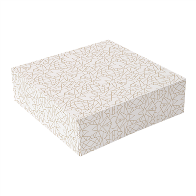 BOÎTES PATISSERIES SANS FENÊTRE 'THEPACK DECO' 240 G/M2 20x20x5 CM BLANC CARTON ONDULÉ NANO-MICRO (200 UNITÉ)