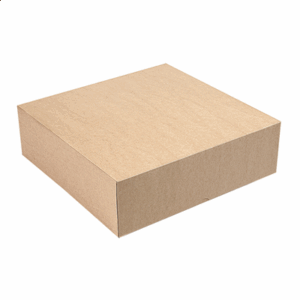 BOÎTES PATISSERIES SANS FENÊTRE 'THEPACK' 240 G/M2 26x26x5 CM NATUREL CARTON ONDULÉ NANO-MICRO (100 UNITÉ)
