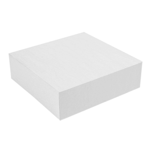 BOÎTES PATISSERIES SANS FENÊTRE 'THEPACK' 240 G/M2 30x30x5 CM BLANC CARTON ONDULÉ NANO-MICRO (100 UNITÉ)