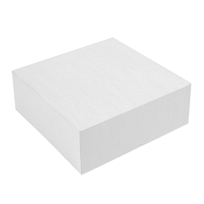 BOÎTES PATISSERIES SANS FENÊTRE 'THEPACK' 240 G/M2 40x40x10 CM BLANC CARTON ONDULÉ NANO-MICRO (100 UNITÉ)