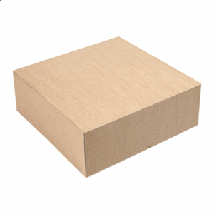 BOÎTES PATISSERIES SANS FENÊTRE 'THEPACK' 240 G/M2 40x40x10 CM NATUREL CARTON ONDULÉ NANO-MICRO (100 UNITÉ)