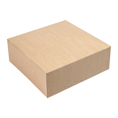 BOÎTES PATISSERIES SANS FENÊTRE 'THEPACK' 240 G/M2 40x40x10 CM NATUREL CARTON ONDULÉ NANO-MICRO (100 UNITÉ)