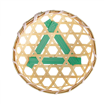 PANIERS  Ø 12x3 CM NATUREL/VERT BAMBOU (20 UNITÉ) – Image 3