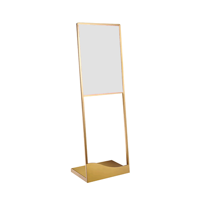 PORTE MENU DIN-A2 AVEC SOCLE  43x30x130 CM DORE METAL (1 UNITÉ)