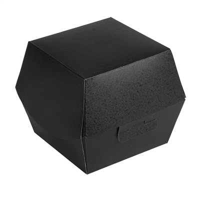 BOÎTES HAMBURGER 'THEPACK'  230 G/M2 14,4x13,6x11,5 CM (XL TALLER) NOIR CARTON ONDULÉ NANO-MICRO (500 UNITÉ)