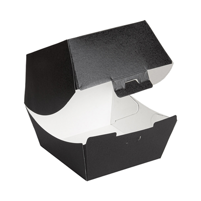 BOÎTES HAMBURGER 'THEPACK'  230 G/M2 14,4x13,6x11,5 CM (XL TALLER) NOIR CARTON ONDULÉ NANO-MICRO (500 UNITÉ) – Image 4