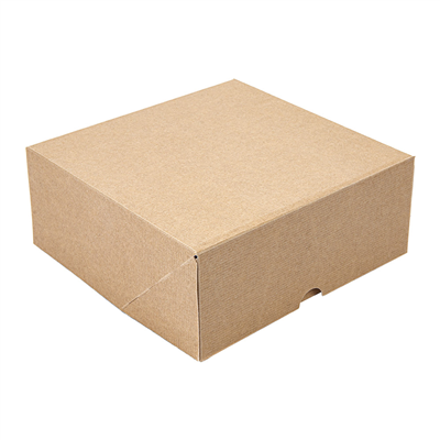 BOÎTES PATISSERIES SANS FENÊTRE 'THEPACK' 250 G/M2 20x20x8 CM NATUREL CARTON ONDULÉ NANO-MICRO (200 UNITÉ)