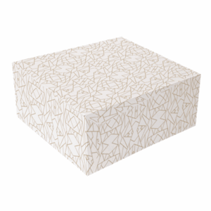 BOÎTES PATISSERIES SANS FENÊTRE 'THEPACK DECO' 250 G/M2 20x20x8 CM BLANC CARTON ONDULÉ NANO-MICRO (200 UNITÉ)