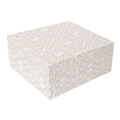 BOÎTES PATISSERIES SANS FENÊTRE 'THEPACK DECO' 250 G/M2 20x20x8 CM BLANC CARTON ONDULÉ NANO-MICRO (200 UNITÉ)