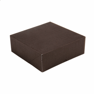 BOÎTES PATISSERIES SANS FENÊTRE 'THEPACK' 240 G/M2 20x20x5 CM CHOCOLAT CARTON ONDULÉ NANO-MICRO (200 UNITÉ)