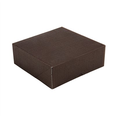 BOÎTES PATISSERIES SANS FENÊTRE 'THEPACK' 240 G/M2 20x20x5 CM CHOCOLAT CARTON ONDULÉ NANO-MICRO (200 UNITÉ)