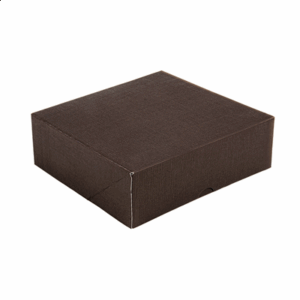 BOÎTES PATISSERIES SANS FENÊTRE 'THEPACK' 240 G/M2 23x23x5 CM CHOCOLAT CARTON ONDULÉ NANO-MICRO (200 UNITÉ)