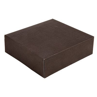 BOÎTES PATISSERIES SANS FENÊTRE 'THEPACK' 240 G/M2 40x40x10 CM CHOCOLAT CARTON ONDULÉ NANO-MICRO (100 UNITÉ)