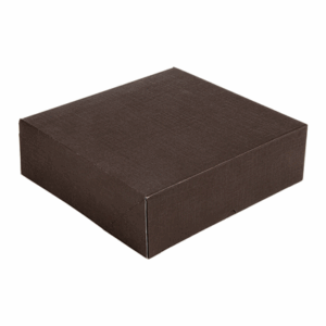 BOÎTES PATISSERIES SANS FENÊTRE 'THEPACK' 240 G/M2 36x36x10 CM CHOCOLAT CARTON ONDULÉ NANO-MICRO (100 UNITÉ)
