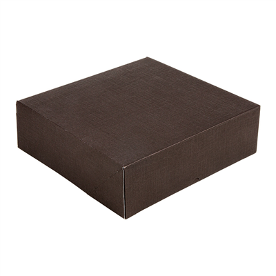 BOÎTES PATISSERIES SANS FENÊTRE 'THEPACK' 240 G/M2 36x36x10 CM CHOCOLAT CARTON ONDULÉ NANO-MICRO (100 UNITÉ)