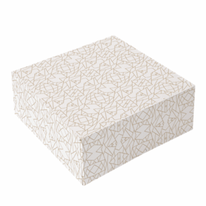 BOÎTES PATISSERIES SANS FENÊTRE 'THEPACK DECO' 240 G/M2 36x36x10 CM BLANC CARTON ONDULÉ NANO-MICRO (100 UNITÉ)