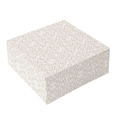 BOÎTES PATISSERIES SANS FENÊTRE 'THEPACK DECO' 240 G/M2 36x36x10 CM BLANC CARTON ONDULÉ NANO-MICRO (100 UNITÉ)