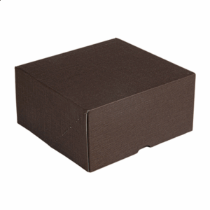 BOÎTES PATISSERIES SANS FENÊTRE 'THEPACK' 250 G/M2 20x20x8 CM CHOCOLAT CARTON ONDULÉ NANO-MICRO (200 UNITÉ)