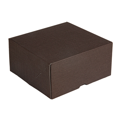 BOÎTES PATISSERIES SANS FENÊTRE 'THEPACK' 250 G/M2 20x20x8 CM CHOCOLAT CARTON ONDULÉ NANO-MICRO (200 UNITÉ)