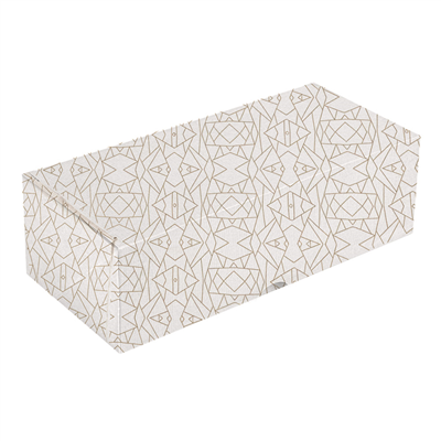 BOÎTES PATISSERIES SANS FENÊTRE 'THEPACK DECO' 250 G/M2 35x11,5x10,5 CM BLANC CARTON ONDULÉ NANO-MICRO (100 UNITÉ)