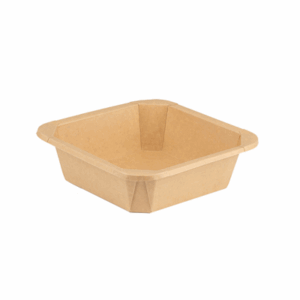 RÉCIPIENTS CARRÉS  1000 ML 320 +20 PE G/M2 17,8x17,8x5 CM NATUREL KRAFT (300 UNITÉ)