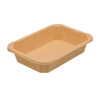 RÉCIPIENTS RECTANGULAIRES  900 ML 300 +18 PE G/M2 21,6x15,4x4 CM NATUREL KRAFT (300 UNITÉ)