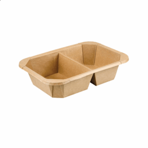 RÉCIPIENTS AVEC COMPARTIMENTS  700 ML 300 +18 PE G/M2 18,4x13,4x4,5 CM NATUREL KRAFT (300 UNITÉ)