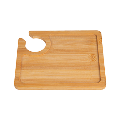 PLATEAU AVEC PORTE-VERRE  18x15x0,8 CM NATUREL BAMBOU (1 UNITÉ) – Image 2