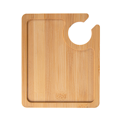 PLATEAU AVEC PORTE-VERRE  18x15x0,8 CM NATUREL BAMBOU (1 UNITÉ) – Image 5